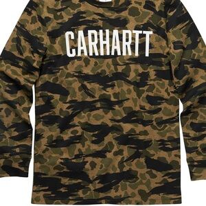 YM 10-12 Carhartt Kids Long Sleeve Crewneck Camo Tee